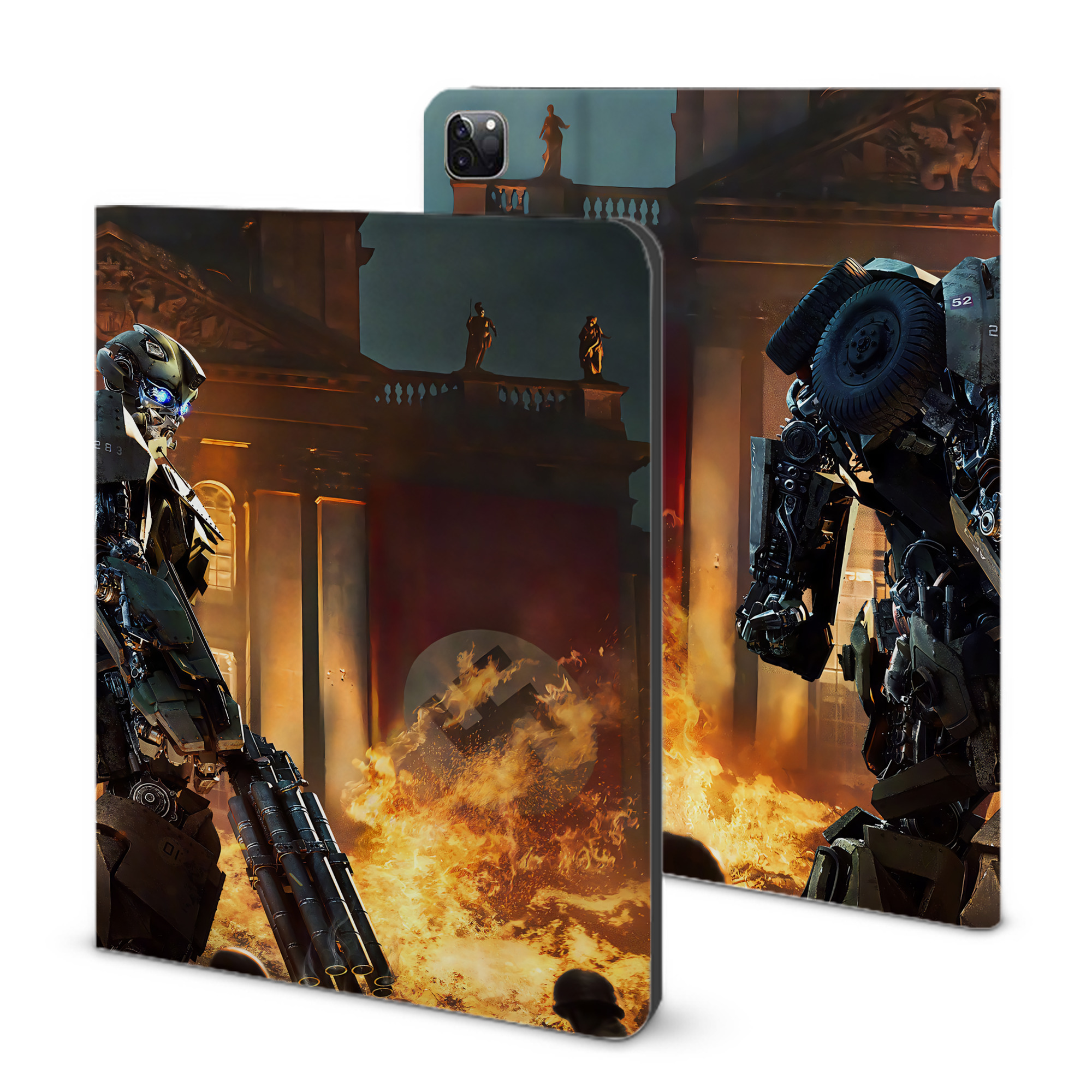 （画像用） Transformers トランスフォーマー IPad ケース ブック型 PUレザー TPU 耐衝撃 軽量 薄型 ペン収納なし 全面保護 IPad 各モデル対応